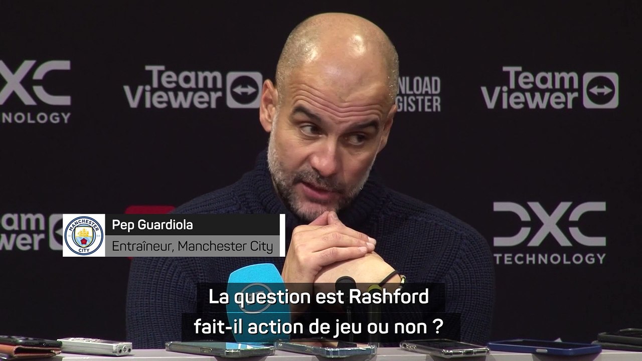 La colère froide de Guardiola : "Dix fois sur dix, c'est hors jeu mais à Old Trafford..."