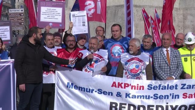 Birleşik Kamu-İş'ten 'Maaş Zammı' Protestosu: Akp İktidarı, Emekçilere Sefaleti ve Açlığı Layık Görmüş, Krizin Faturasını Bir Kez Daha Kamu...