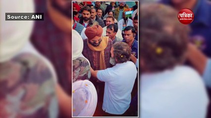 भारत जोड़ो यात्रा में शामिल हुए सिद्धू मूसेवाला के पिता बलकौर सिंह