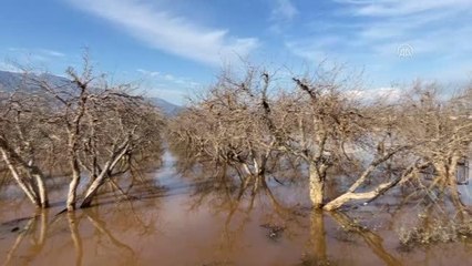 Yağmur suları nedeniyle evlerinden çıkamayanlar iş makinasıyla taşınıyor (2)