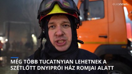 Több tucatnyian vannak még a szétlőtt dnyiprói lakóház romjai alatt