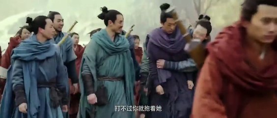 He was defeated by the girl, but the magic stick suddenly flew out and he turned defeat into victory