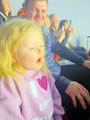 Three-year-old Miley Hawkins singing during Lewis Capaldi show at Leeds Arena