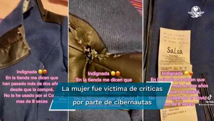 Mujer pretende cambiar una chamarra que compró hace 5 años y se viraliza