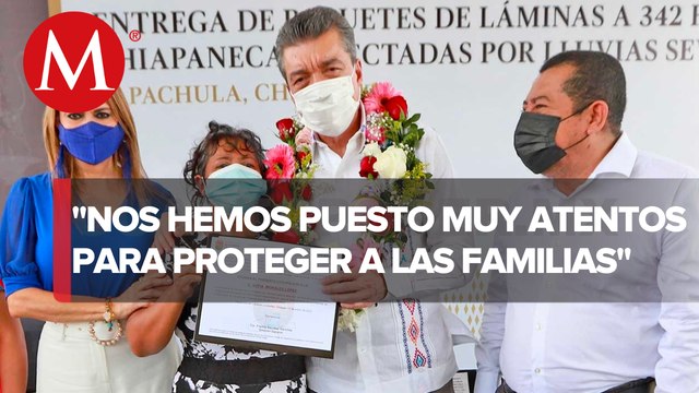 Gobierno de Chiapas entrega 4 mil 500 láminas a familias afectadas por la lluvia en Tapachula