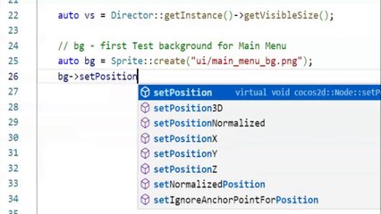 Adding Background to a Scene - Cocos2dx Project