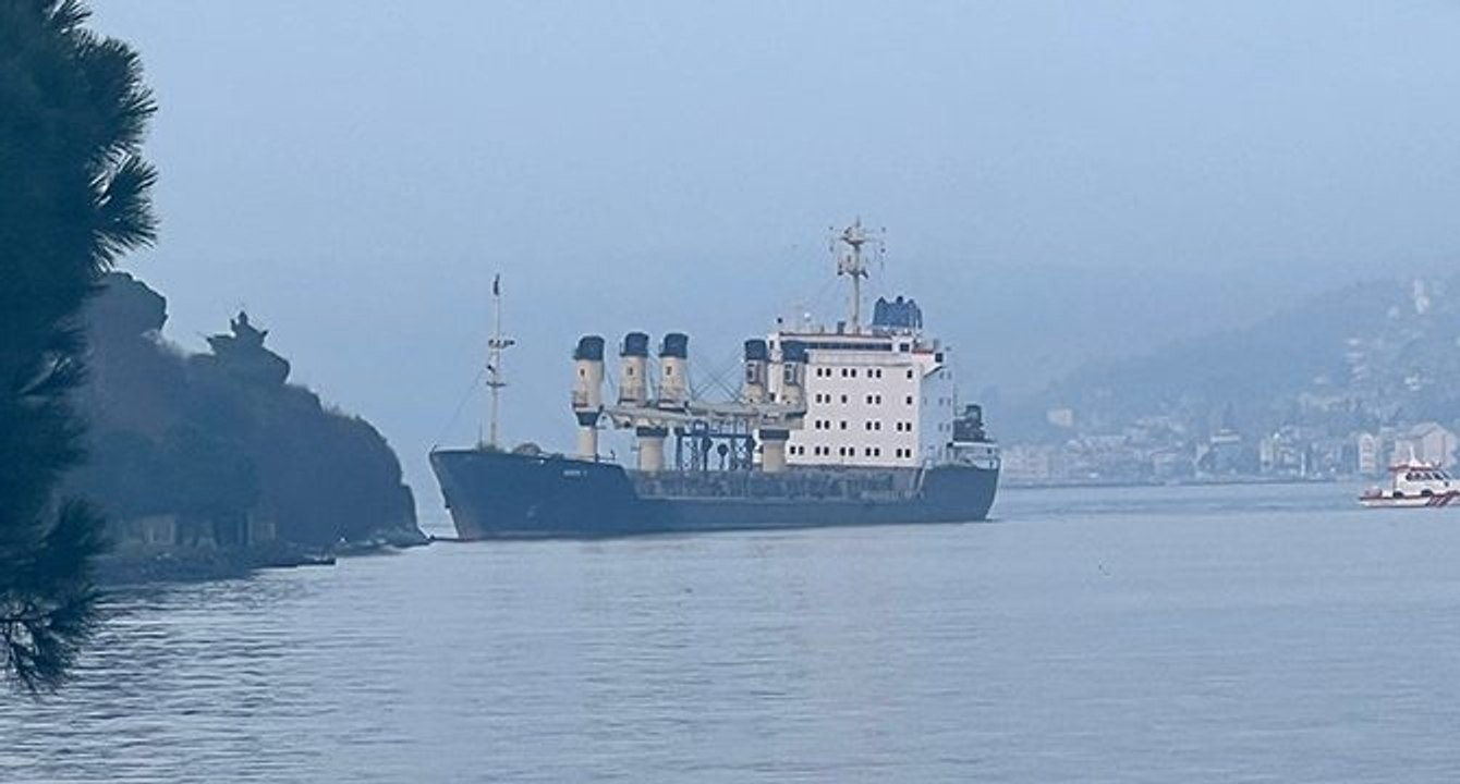 Yük gemisi karaya oturdu, Boğaz trafiği askıya alındı
