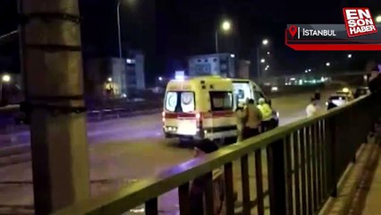 Çekmeköy’de takla atan aracın motoru yola fırladı