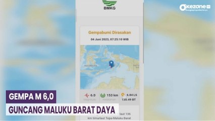 Gempa M 6,0 Guncang Maluku Barat Daya Pagi Ini