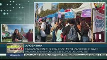 Movimientos sociales en Argentina repudian la violencia machista contra la mujer