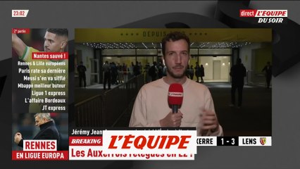 Nantes, vainqueur d'Angers, maintenu en Ligue 1 au détriment d'Auxerre, battu par Lens - Foot - L1