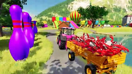 LOAD & TRANSPORT CRABS WITH JOHN DEERE TRACTORS   Farming Simulator 22