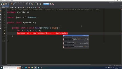 Contar los números naturales pares hasta una cantidad x de términos en Java