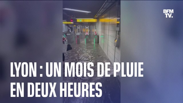 Les images des inondations après des pluies diluviennes à Lyon samedi