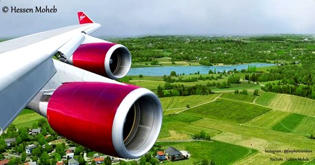 Virgin Atlantic Boeing 747 Landing At Manchester  Wing View