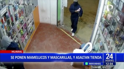 Así asaltaron dos hampones a la dueña de una tienda en Huaral