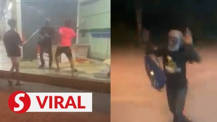 Cops tracking down four seen beating up homeless man