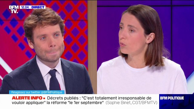 Sophie Binet (CGT): C'est totalement irresponsable de vouloir appliquer la réforme des retraites le 1er septembre