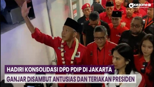 Momen Ganjar Pranowo Hadiri Konsolidasi DPD PDIP di Jakarta, Disambut Teriakan Presiden