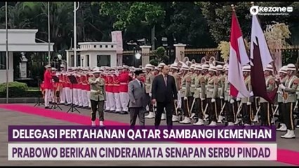 Delegasi Pertahanan Qatar Sambangi Kemenhan, Prabowo Berikan Cinderamata Senapan Serbu Pindad