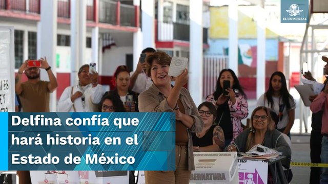 En su bastión y en la escuela donde dio clases, Delfina Gómez vota en comicios