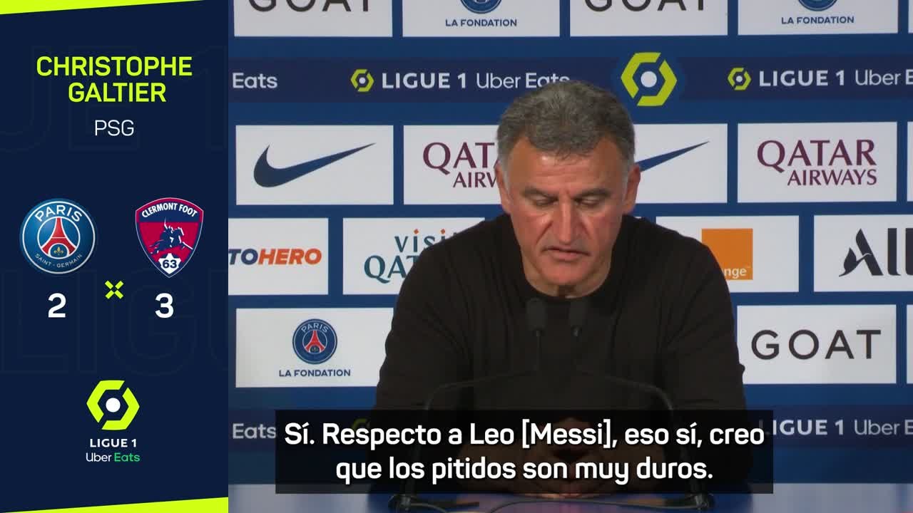 Galtier: "Respecto a Messi, creo que los pitidos son muy duros"