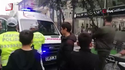 Motosiklet çalan hırsızı tekmeyle durdurdu