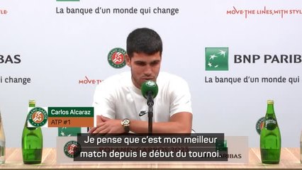 Roland-Garros - Alcaraz : "Mon meilleur match depuis le début du tournoi"