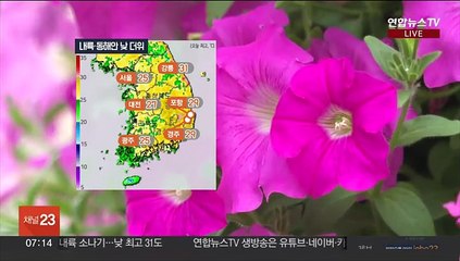 [날씨] 내륙·동해안 낮동안 더워…중북부 소나기·제주 비