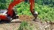 Hitachi Excavators Eco-Friendly Land Clearing in Mountain Plantations