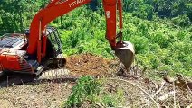 Hitachi Excavators Eco-Friendly Land Clearing in Mountain Plantations