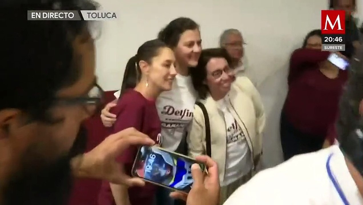 Claudia Sheinbaum demuestra su felicidad por el trabajo que realizó Delfina Gómez