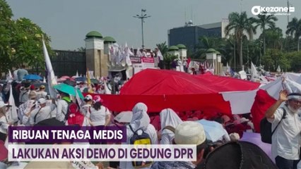 Ribuan Tenaga Medis Lakukan Aksi Demo di Gedung DPR, Arus Lalin Jalan Gatot Subroto Macet