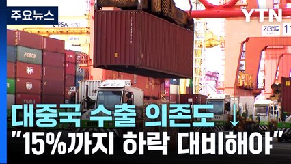 대중국 수출 25%→19%..."15%까지 하락 대비해야" / YTN