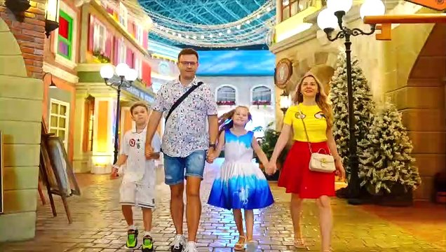 Diana and Roma Fun weekend with Parents at Ferrari World theme park in Abu Dhabi