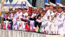 Aksi Prajurit TNI AL Terjun Payung dan Pesawat Bermanuver di Acara MNEK 2023