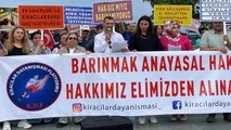 Antalya’da yürüyüş yapan kiracılar: Maaşlarımızın tamamını kiraya vermek istemiyoruz