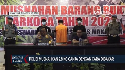 Polisi Musnahkan 2,8 Kg Ganja Dengan Cara Dibakar