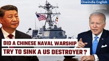 Pentagon releases video of a Chinese warship attempting to accost a US destroyer | Oneindia News