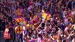 Barcelona women's squad celebrate their Champions League victory with fans at home