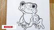 How to draw a frog easy step by step || Cute animals drawing