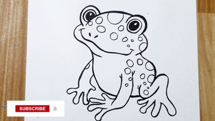 How to draw a frog easy step by step || Cute animals drawing