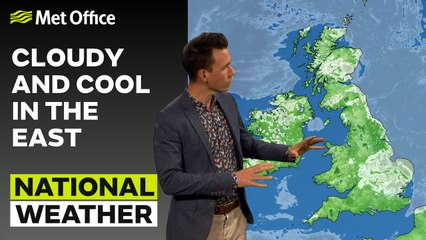 Met Office Afternoon Weather Forecast 05/06/23 - Sunny west, cloudier east