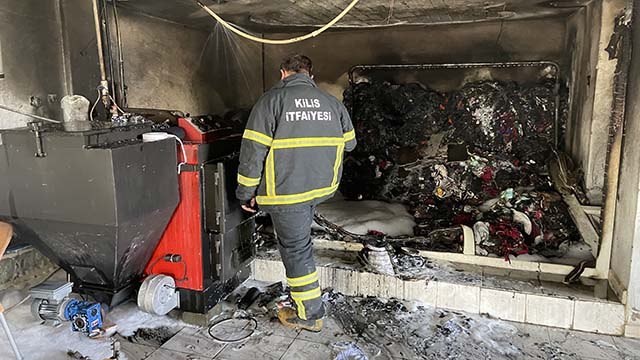 Kilis'te, Tekstil atölyesinde yangın