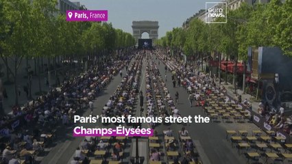 Paris' Champs-Élysées transformed into enormous classroom for "largest dictation in the world"