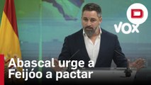 Abascal urge a Feijóo a pactar los gobiernos regionales y municipales