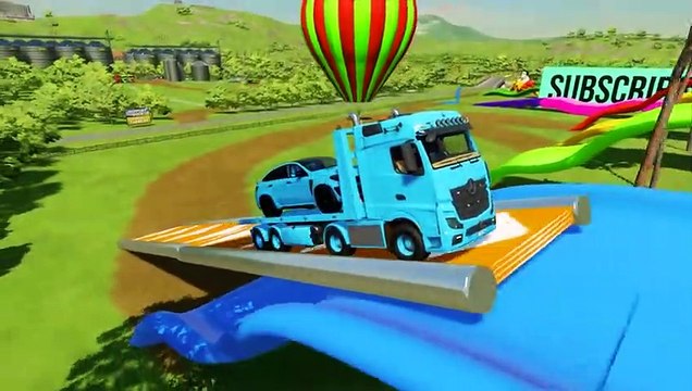 Farming Simulator 22 LOADING AND TRANSPORTING LUXURIOUS CARS WITH MERCEDES TRUCKS