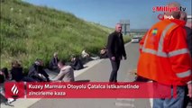 Kuzey Marmara Otoyolu Çatalca istikametinde zincirleme kaza! Yaralılar var