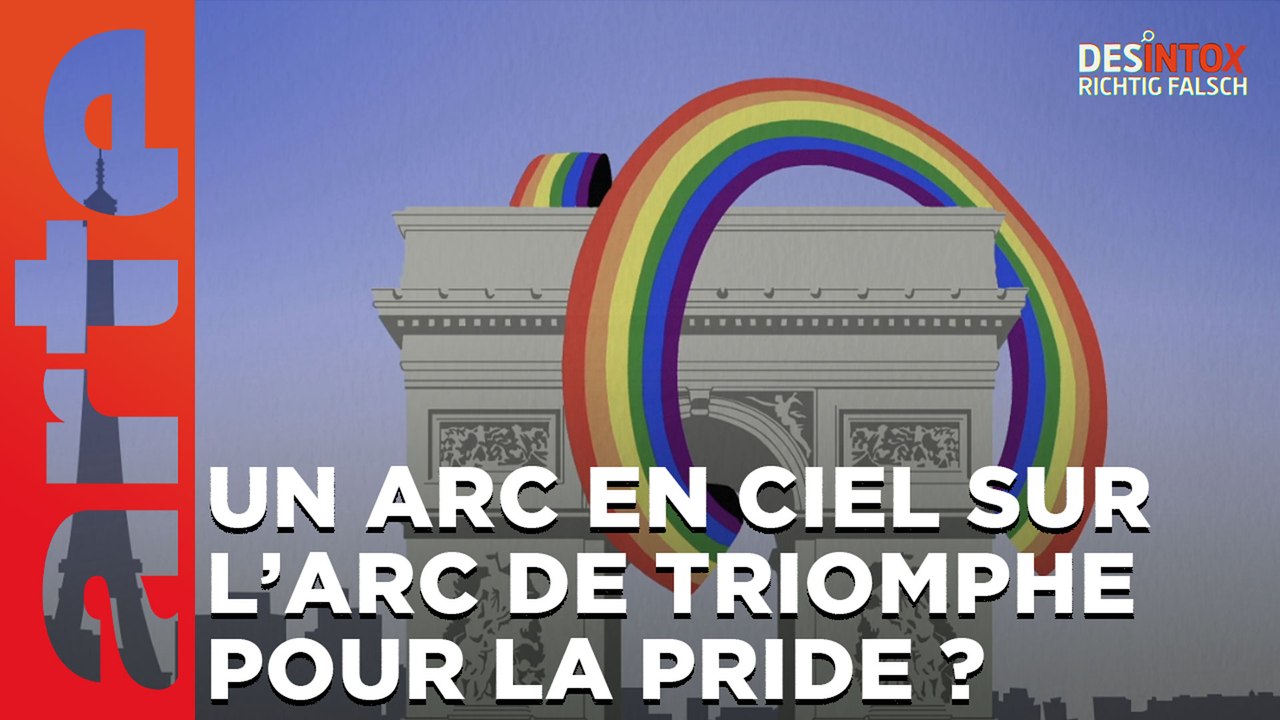 Un arc en ciel sur l’arc de triomphe pour la Pr...