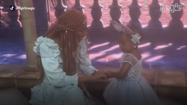 See the Adorable Moment Girl Meets New Ariel from The Little Mermaid Inspired By Halle Bailey